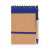Блокнот LIEN с шариковой ручкой из переработанного картона, крафт/королевский синий