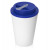 Пластиковый стакан Take away с двойными стенками и крышкой с силиконовым клапаном, 350 мл, белый/синий