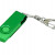 Флешка промо поворотный механизм, с однотонным металлическим клипом, 32 Гб, зеленый