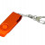 Флешка промо поворотный механизм, с однотонным металлическим клипом, 32 Гб, оранжевый