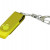 Флешка промо поворотный механизм, с однотонным металлическим клипом, 32 Гб, желтый